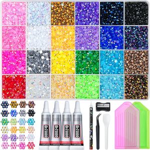 Kit de 35 000 strass en résine multicolores de 3 mm à dos plat, kit tout-en-un pour embellir vos créations DIY, arts et artisanat, cadeaux - Product Image 1