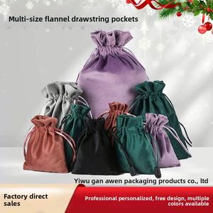 Pochette en velours haut de gamme pour bijoux, sac en velours de soie à cordon, sac porte-bonheur, sac en tissu décoratif anti-poussière pour cadeaux, fabriqué en Chine - Product Image 5
