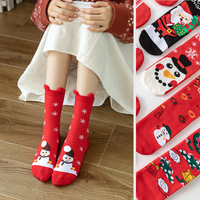 Chaussettes de Noël amusantes en gros en stock pour femmes, cadeaux originaux et confortables, chaussettes d'hiver mignonnes à motif de dessin animé, chaussettes en coton
