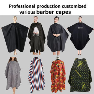 Cape de coiffure en pongé avec logo personnalisé, fenêtre de visualisation transparente, robes de coupe de cheveux pour hommes, imperméable, salon de coiffure, barbier - Product Image 6