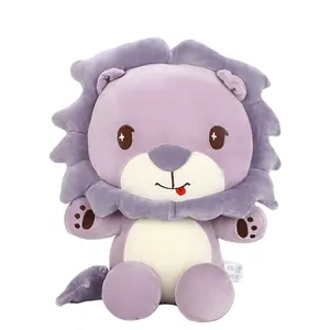 Wholesale New Design Cartoon Cute Animal Plush Toy Purple Plush Soft Lion Stuffed Animal Toy