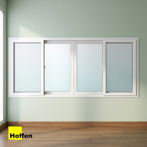 Ventana Corredera Hoffen Pro de PVC, 240x110, Marco Blanco, Mosquitera, Vidrio Impermeable, para Exteriores, Hoteles, Tailandia - Product Image 2