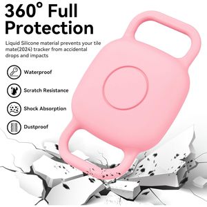 Soporte impermeable para collar de perro para Life360 Tile Mate Tracker, paquete de 2, cubierta de silicona duradera, antipérdida, color rosa - Product Image 4
