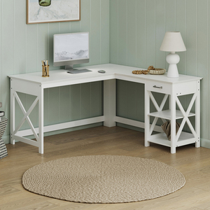 Combohome Moderne Minimalistische L-Vormige Hoek <span class=keywords><strong>Computer</strong></span> Tafel Thuis Bureau Met Houten Frame Voor Slaapkamer Schrijven Of Hol Uniek Ontwerp - Product Image 1