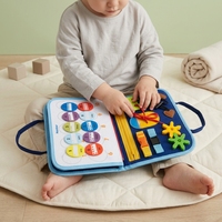 Livre sensoriel Montessori personnalisable en feutre pour la petite enfance, livre d'activités pour bébés, livre d'autocollants magiques pour l'apprentissage précoce, jouets pour enfants et tout-petits