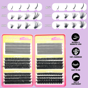 Cils en grappe effet fée 150D 200D, 18MM, volume épais, faux cils individuels segmentés DIY pour maquillage des yeux à domicile ou en salon - Product Image 3