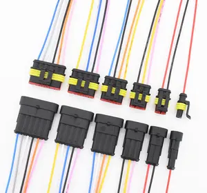 Customized Waterproof auto wiring harness connector cable 1 2 3 4 5 6 way DJ7021-1.5 AMP 1.5 series wire harness