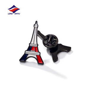 Longzhiyu – Épinglette en émail dur personnalisée, 20 ans d'expérience, forme Tour Eiffel Paris <span class=keywords><strong>France</strong></span>, souvenir de voyage, badge métallique - Product Image 3