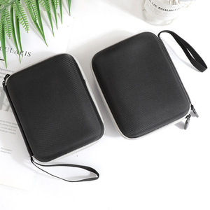 Portable Digital Storage Case For Earphones <b>Cables</b> <b>Power</b> Bank <b>USB</b> Drive 2-3 Compartments Black EVA Bag With Handle - Product Image 2