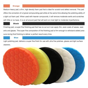 Tamponi per <span class=keywords><strong>Lucidatura</strong></span> e Finitura in Spugna con Velcro Multicolore di Alta Qualità, 7 Pollici 180mm, per Cura dell'Auto - Product Image 4