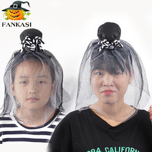 Diadema de malla de Halloween con velo de calabaza y telaraña, accesorio de disfraz para fiestas y disfraces. - Product Image 2