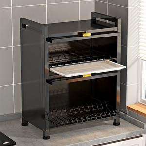 Égouttoir à vaisselle <span class=keywords><strong>de</strong></span> <span class=keywords><strong>cuisine</strong></span> moderne à double couche en métal, type sur pied, anti-poussière et étanche, <span class=keywords><strong>pour</strong></span> bols, assiettes et baguettes, fabriqué à Bazhou - Product Image 2