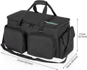 Professional DJ Gear Instrument Accessory Gig Bag Leopard Detachable Padded Bottom Dividers File <b>Cable</b> Travel Friendly - Product Image 5