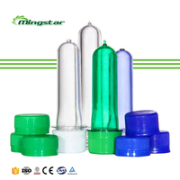 Bouteilles en plastique de jus de 28mm de 500ml avec couvercles 28/410 bouchon de vis de sirop 28/400 couvercles de vis côtelés en plastique