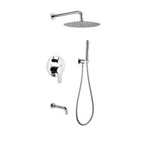 Système de douche thermostatique en laiton de qualité supérieure avec fonction eau froide et chaude, panneau dissimulé, douche pluie murale