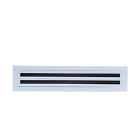 Diffuseur linéaire à 2 fentes en aluminium, sortie d'air personnalisable pour système CVC, pour plafond de maison ou bureau