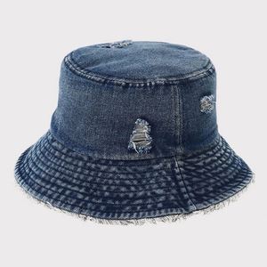 Denim Women Washed Packable Summer Beach <b>Sun</b> <b>Hats</b> <b>Mens</b> Womens Frayed Jean Bucket <b>Hat</b> for Travel Promotion Gift - Product Image 4