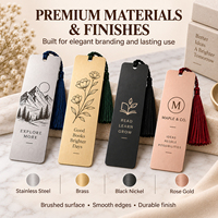 Marque-page en métal personnalisé avec logo gravé au laser, idéal pour les cadeaux de mariage, de remise de diplôme, d'entreprise, vente en gros, marque privée