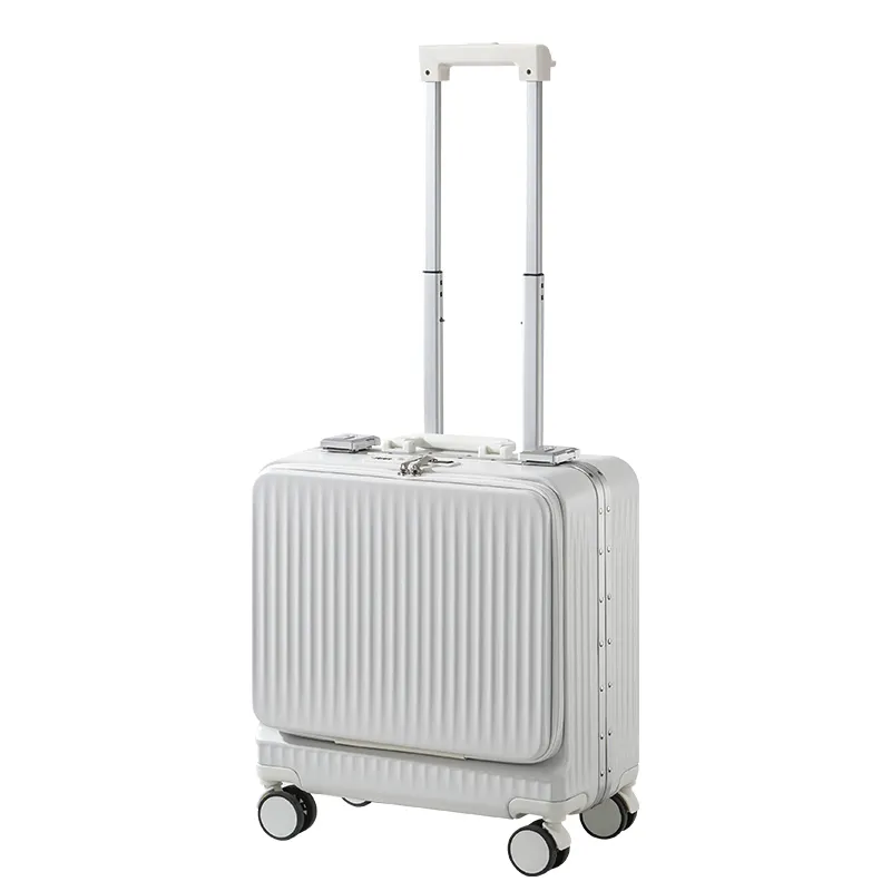 Seyahat çok fonksiyonlu pc bagaj Hardside ön açık bagaj bavul bardak tutucu yatılı bagaj toptan