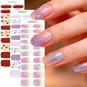 Autocollants pour ongles de qualité salon, automne-hiver, luxe, texture feuille d'érable ambrée, bandes pour ongles françaises, lampe UV, gel semi-durci, autocollants pour ongles - Product Image 3