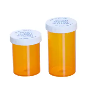 Hot Sale Easy Open And Simple Design Screen Printing 60ml Pharmacy Plastic Pill Vial