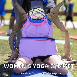 Conjuntos de Shorts de Yoga para Mujer, Ecológicos, de 2 Piezas, sin Mangas, al por Mayor - Product Image 2