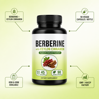 Complément Herbal OLLI OEM/ODM : Capsules de Berbérine Phytosome et Cannelle de Ceylan pour le Soutien de la Fonction Immunitaire, Modèle OLLI-GH003, 60 gélules