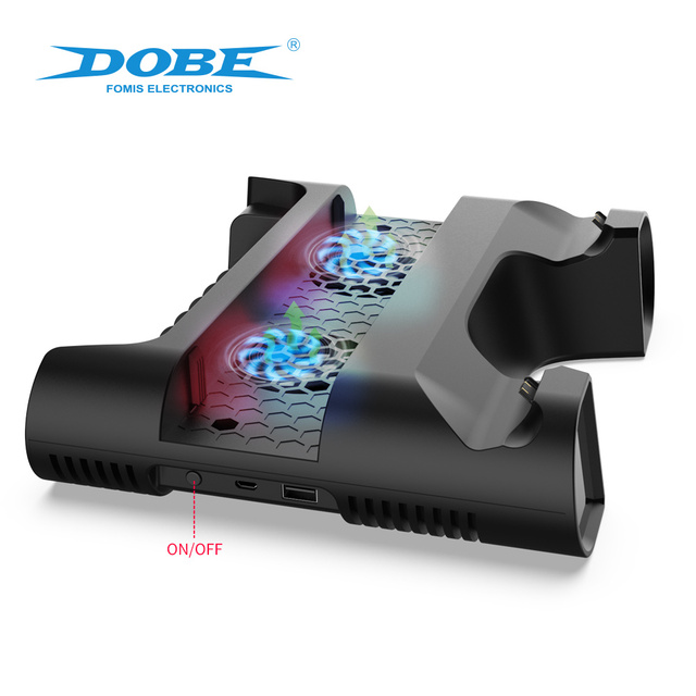 DOBE Branded Manufacturer  Game Accessories Cooling Fan Charging Station Dock Vertical Stand for Playstation 4 Controller