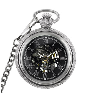 Vintage Steampunk iskelet hiçbir kapak mekanik zincirli cep saati, erkekler için benzersiz hediye toplayıcı - Product Image 2