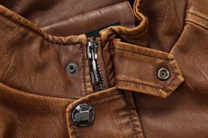 2024 conception personnalisée hommes veste en cuir fermeture éclair Logo impression confortable vêtements d'hiver produit fini de haute qualité moto - Product Image 5