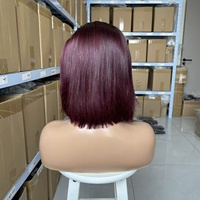 Peluca de Cabello Humano Corto con Encaje Transparente, Sin Pegamento, Grado 16A, SDD, Cabello Liso, Super Double Drawn