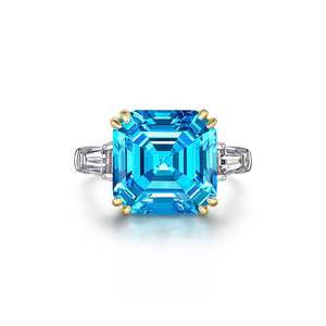 S925 anillo de plata esterlina joyería diamante cuadrado 7 quilates anillo joyería señoras anillo de boda - Product Image 2