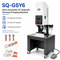 Mesin Crimping Terminal Hidrolik SQ-GSY6 6T 2.5-35 Sq mm Layar Sentuh 4 Dies Hidrolik Elektrik Pneumatik untuk Kabel Lug