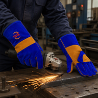 Gants de soudage en cuir de vachette certifiés EN407, résistants à la chaleur, ignifuges, paume renforcée, gants de sécurité pour soudage MIG TIG, barbecue