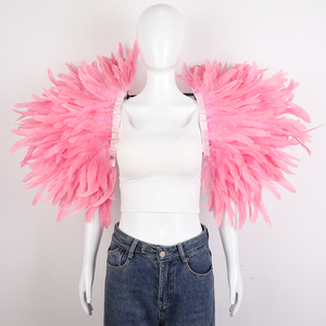 <span class=keywords><strong>Ailes</strong></span> en plumes cousues à la main unisexes pour carnaval, Halloween, déguisement, mariage, cosplay, danse, performance, avec sangles de bras souples et élastiques - Product Image 3