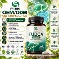Capsules d'acide tauroursodésoxycholique (TUDCA) OEM ODM, capsules végétales TUDCA, étiquette privée, matière première personnalisée, complément alimentaire