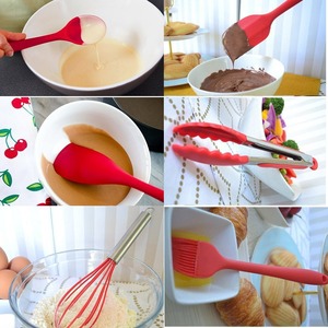 Ensemble d'ustensiles de cuisine en silicone 10 pièces, résistant à la chaleur, antiadhésif, spatule, cuillère, fouet, pinces, outils de pâtisserie - Product Image 3
