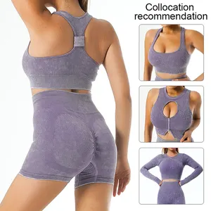 Conjunto deportivo para mujer, licra, nailon, belleza, gimnasio, realce de cadera, conjunto deportivo