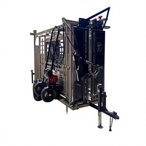 Chute d'encastrement hydraulique moderne en métal pour bétail, équipement de manutention du bétail, 1,5 kW, 110 V, 400 kg, portable - Product Image 1