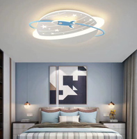 Plafonnier LED moderne pour la protection des yeux des garçons et des filles Rocket Cartoon Planet Design pour la maison, le bureau et la villa.