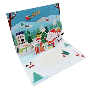 Personalizza la carta Moq bassa cartolina di Natale felice con l'assortimento di buste 8 disegni nuovo anno in arrivo congratulazioni