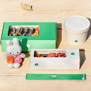 Caja de <span class=keywords><strong>Sushi</strong></span> Personalizada con Ventana Transparente, Envase de Papel para Llevar de Grado Alimenticio, Caja Bento para Almuerzo, para Restaurante, Catering y Entrega a Domicilio - Product Image 2