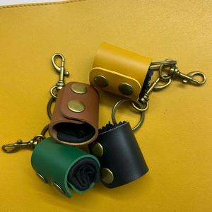 Wholesale Eyeglass Cleaning Sunglasses Cloth Pouch with Leather Case Keychain Eyeglasses Screen Cleaning Cloth Hanging for Daily - Product Image 1