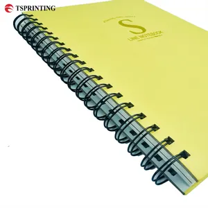 Buku Diary sampel gratis Notepad Hardcover emas Hot Stamping buku jurnal dengan layanan cetak notebook Binding Spiral