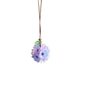 Breloque de téléphone en verre soufflé à la main, forme de fleur, avec réponse garantie, pour sac ou voiture, motif Hortensia - Product Image 5