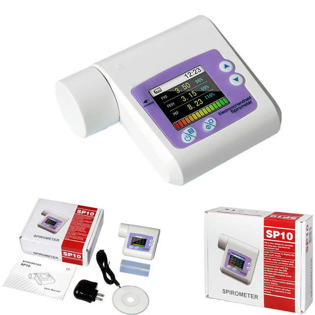 Medical Digital Spirometer Handheld Pulmonary Function Test Machine USB Data Storage Lung Capacity Tester Spirometer
