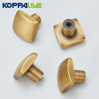 Koppalive 现代风格黄铜橱柜旋钮 方形家具门把手 金色梳妆台抽屉拉手 批发五金配件