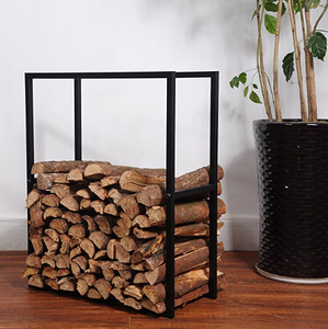 Support de bois autoportant extérieur/intérieur de 30 pouces, support de stockage de bûches de bois de chauffage en métal enduit de poudre noire - Product Image 6