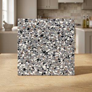 Carreaux de sol en céramique numérique émaillée multicolores Terrazzo 30x30cm, motif marbre, design d'intérieur - Product Image 6