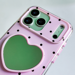 Funda para celular con espejo en forma de corazón para Huawei <span class=keywords><strong>Honor</strong></span> <span class=keywords><strong>X80</strong></span> Pro Max, estilo maquillaje para chicas. - Product Image 4